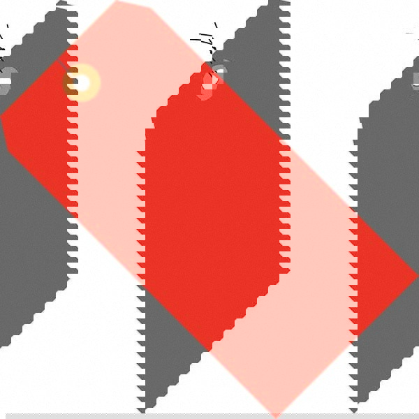 Blank Tag: 3-1/4'' High, Fluorescent Red, Synthetic Paper